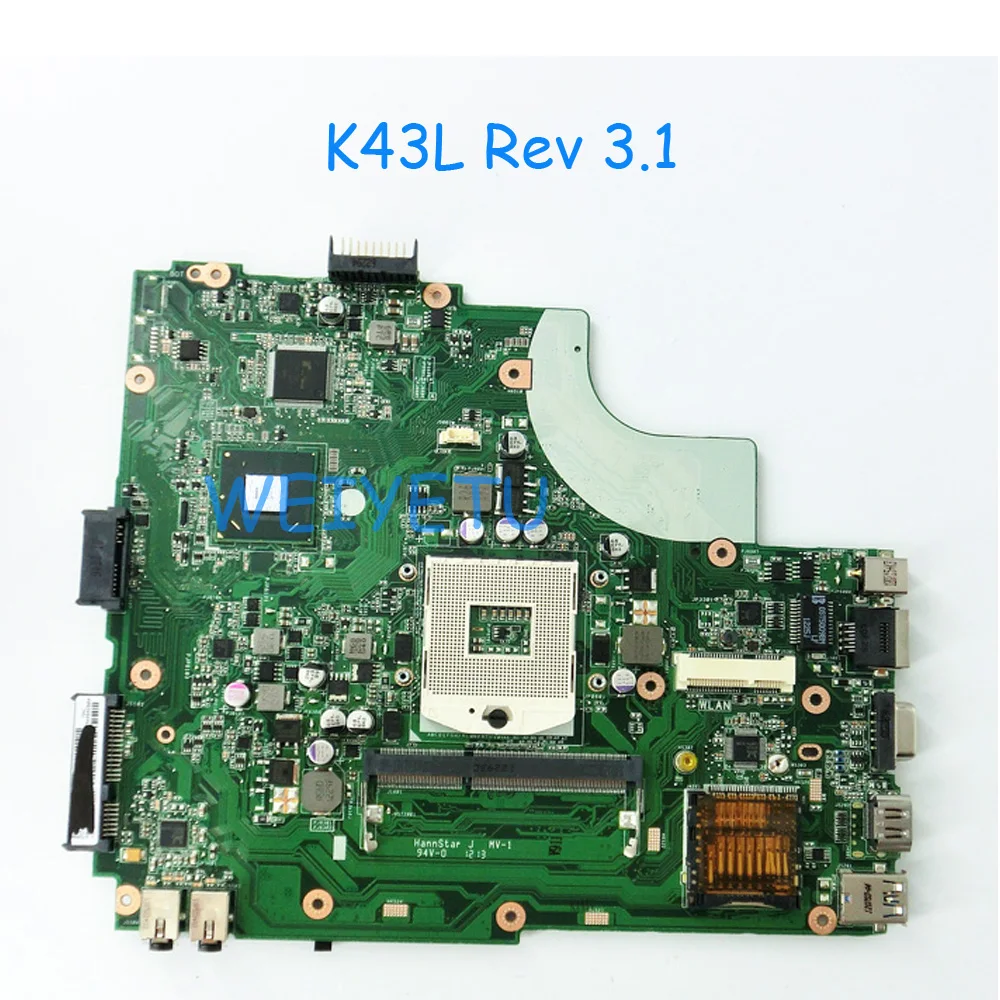 

K43L For Asus Laptop Motherboard X44H X84H K84L REV 3.1 DDR3 HM65 HDMI Interface Fully Tested Work Well and 100% tested