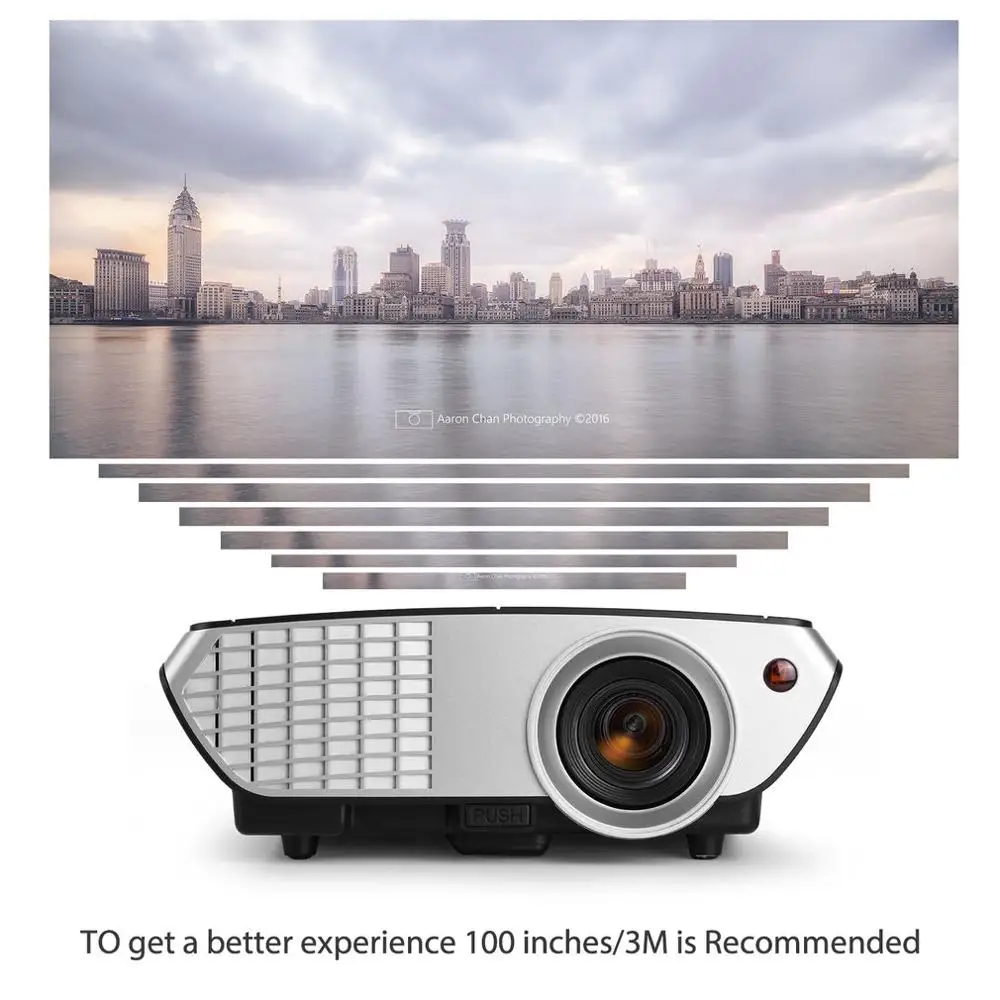 

5 Inch TFT AC 100-240V 2000 Lumens Mini Portable LCD LED Projector Video Multimedia with HDMI Cable for Home Theater Movie