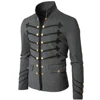 Chaqueta gótica Steampunk para hombre, uniforme de abrigo de Rock con cuello levantado, traje Retro Punk ajustado, chaquetas militares, prendas de vestir ► Foto 3/6