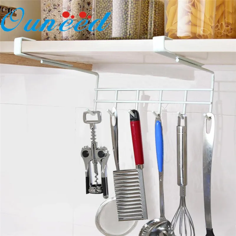 Kitchen Tool Storage Rack Hanging Hook New Iron Cupboard Door