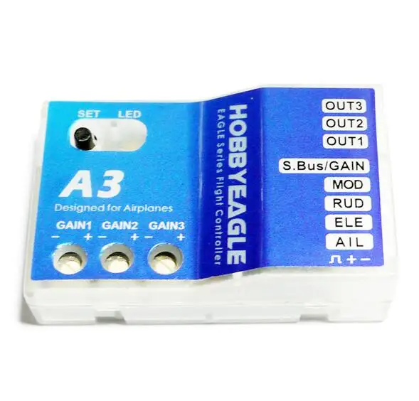 

Hobby Eagle 3 Axis Gyro A3 Aeroplane Flight Controller Stabilizer for RC Multicopter Airplane Fixed-wing Copter