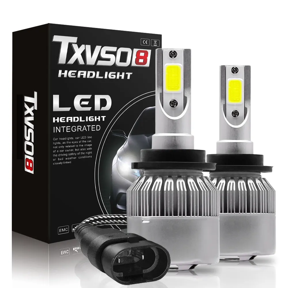 

TXVSO8 Super Bright Auto Car Headlights D1S D2S D3S D4S Turbo LED Car Bulbs 110W 28000LM Automobiles Headlamps 6000K White Light