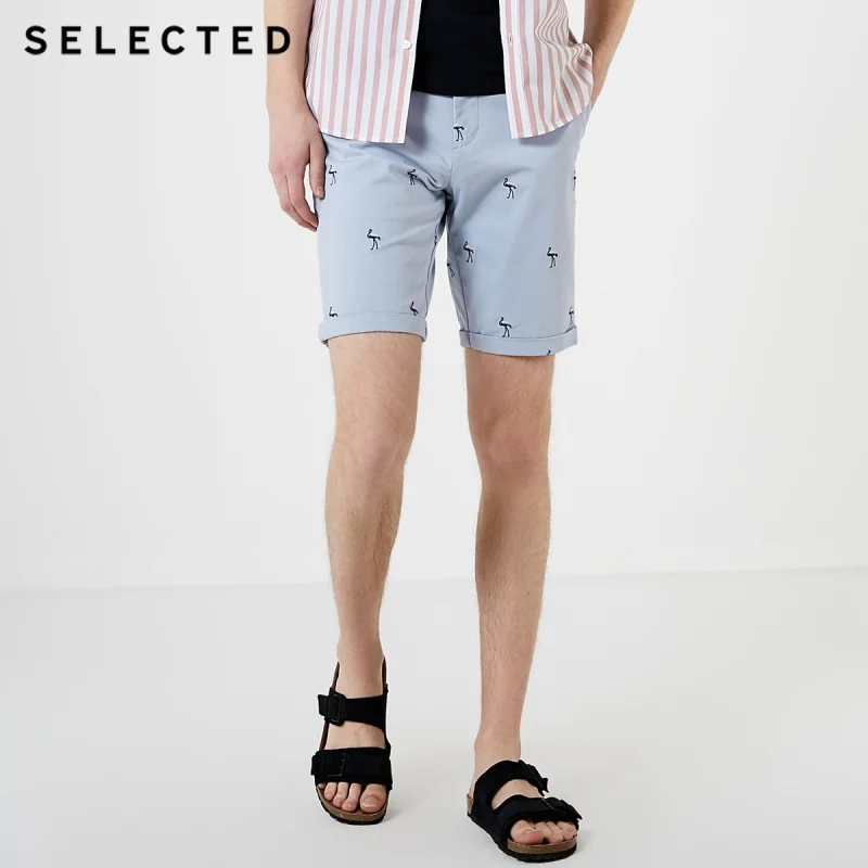 SELECTED Men's Animal Embroidery Pattern Shorts S|4192SH544 smart casual shorts Casual Shorts