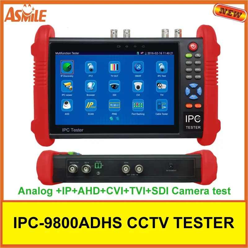 7 дюймов IPC9800ADHS ips сенсорный экран CVBS IPC/аналоговые камеры видеонаблюдения тестер