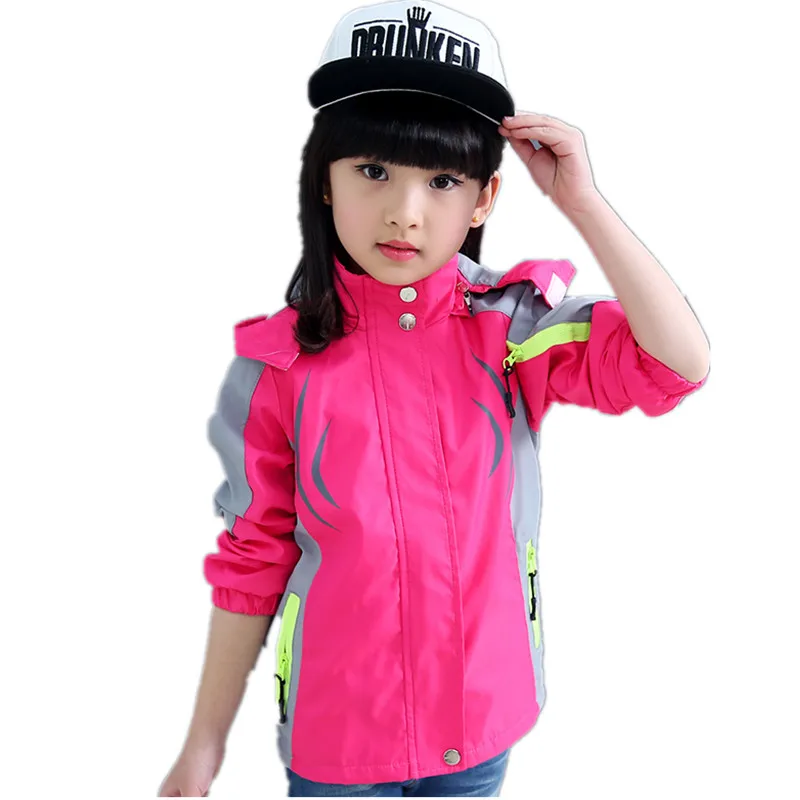 

Girls Outdoor Jackets Camping Hiking Jackets Patchwork Fashion Teenage Girl Jackets Child Kids Coat Girl Sport Coats 120cm-160cm