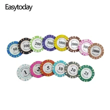 Набор фишек для покера Easytoday 25 шт./компл., 14 цветов Набор фишек для покера Easytoday 25 шт./компл., 14 цветов