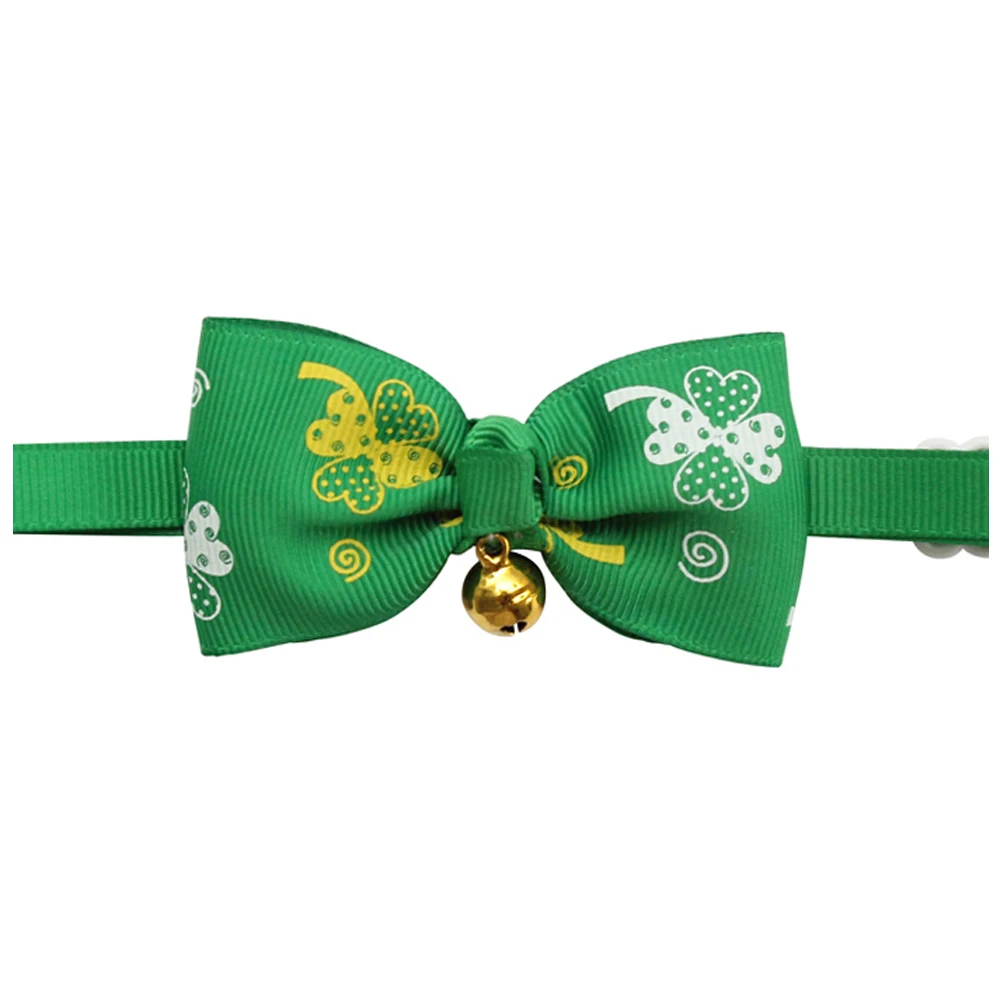 

50 Pcs Handmade Saint Patricks Day Dog Bow Tie Green Ribbon Bell Decoration Dogs Ties Bows 6031080 Pet Accessories Wholesale