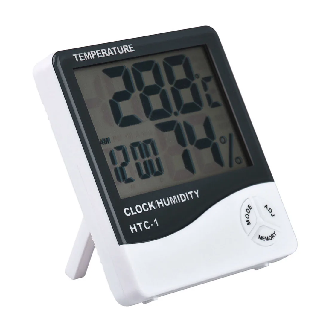 

Weather Station HTC-1 Indoor Outdoor Thermometer Hygrometer Digital LCD C/F Temperature Humidity Meter Alarm Clock