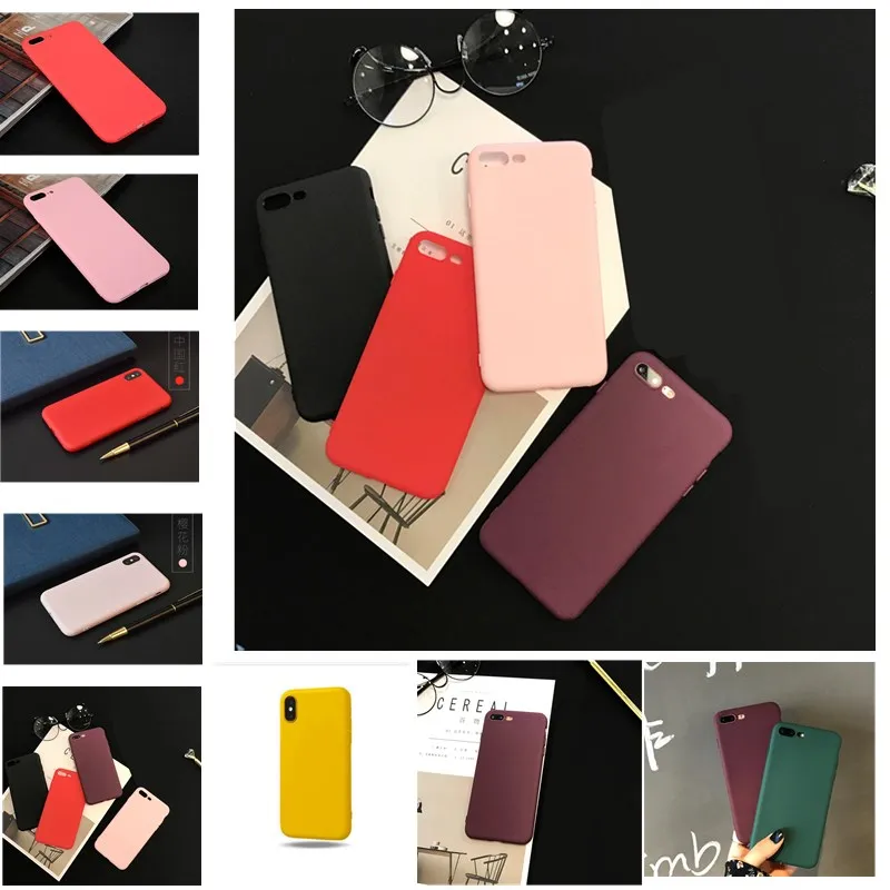 Матовый чехол для телефона iPhone 7 Plus 6 6s 8X5 5S SE XR XS MAX простой однотонный Ультратонкий