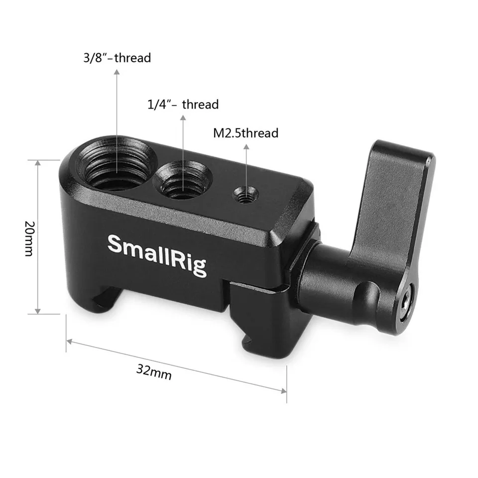 SmallRig Nato зажим быстросъемный зажим с резьбой 1/" 3/8" M2.5 для холодного башмака монитор Поддержка шаровая Головка-1973