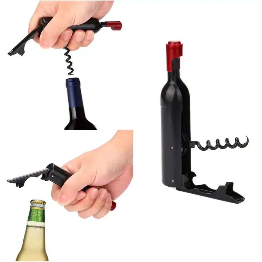 2 in 1 Stainless Plastic Wine Screw Corkscrew Opener Professional