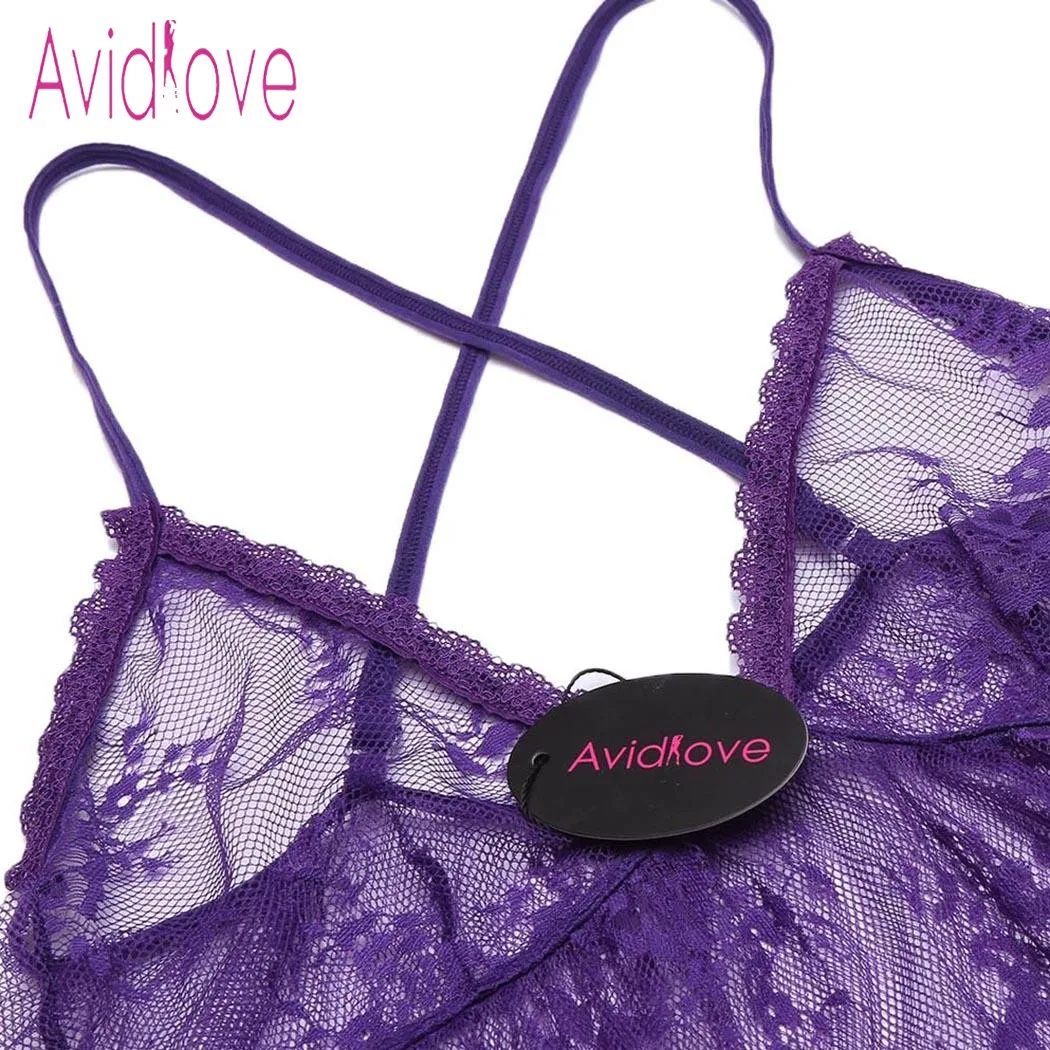 Avidlove сексуальное кружевное белье Babydoll платье женское эротическое с открытой