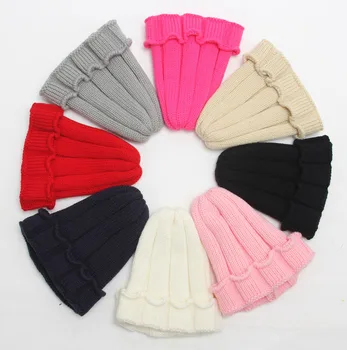

baby caps hats Candy-colored bead knitting wool hat children baby boys and girls 8 colors warm winter infants beanies caps