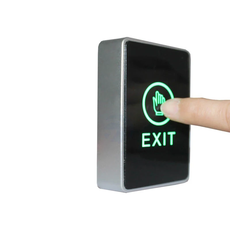 Installed Door Exit Button Touch Release Push Switch Contactless with Bule light for Electronic Door Lock Access Control System (1)