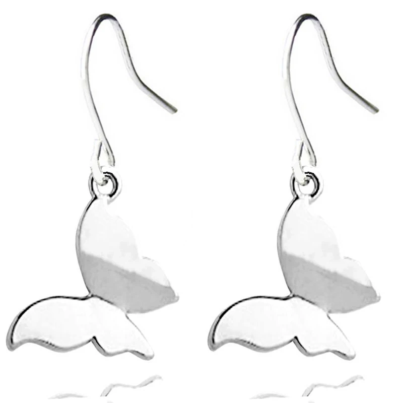 

Silver Plated Butterfly Designer Drop Earrings Christmas Gifts Lovely Elegant Brincos for Women
