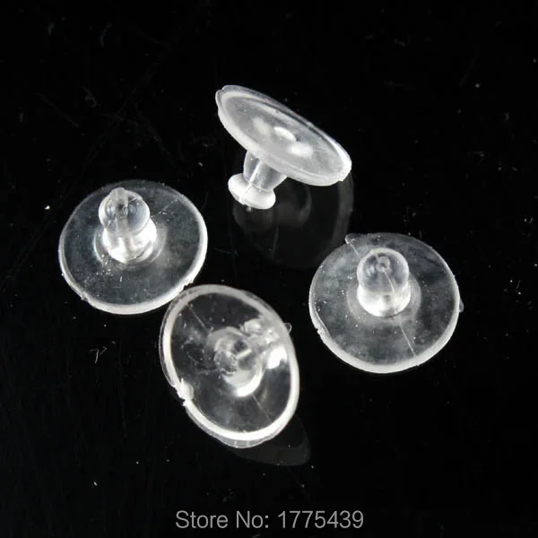 

Free Shipping 200Pcs/pack Hypo Rubber Earring Back Stopper Finding Big Pads 6x11mm For Jewelry Making Craft DIY