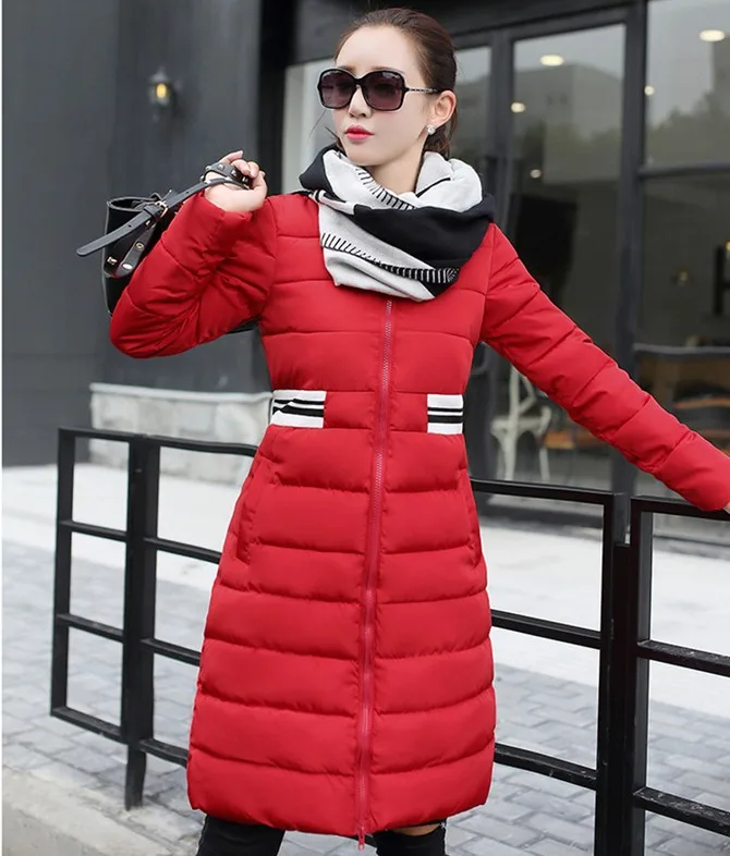 

Cheap wholesale 2017 autumn winter cotton down wadded warm Jacket female long design fashion slim plus size Sexy Lady work Coat