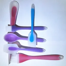 6 шт. многофункциональная Силиконовая скребок для торта комбинированная силиконовая ложка для торта Крем шпатель для масла смешивающая скребковая щетка силиконовая