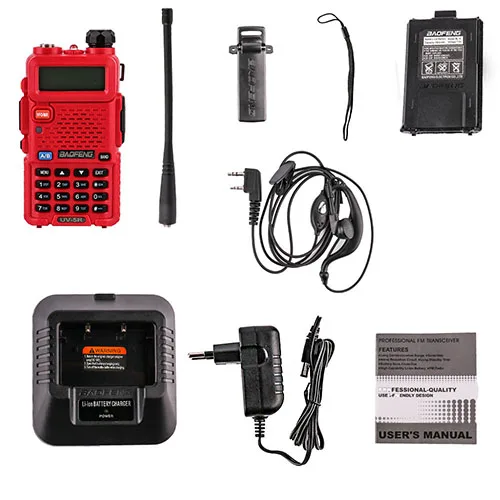 Baofeng UV-5R Охота 10 км мини CB радио дальняя рация профессиональный УФ 5R ручной Toky Woky Ham радио трансивер - Цвет: red color walk talk