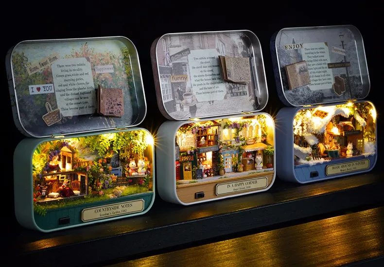 mylb Handmade Furniture Doll House DIY miniature doll house 3D Wooden Dollhouse miniatures Toys for Christmas and birthday gift