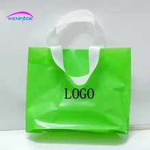 Изготовленный на заказ логотип печати полиэтиленовый пакет для подарков, мешок ручки упаковывая/хозяйственные сумки для одежды 50x40+ 12 см