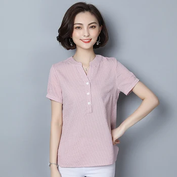 

Pink Button Shirt Blusa Feminina Summer Top Blusas Mujer De Moda 2018 Womens Tops And Blouses Roupa Feminina Chemise Femme