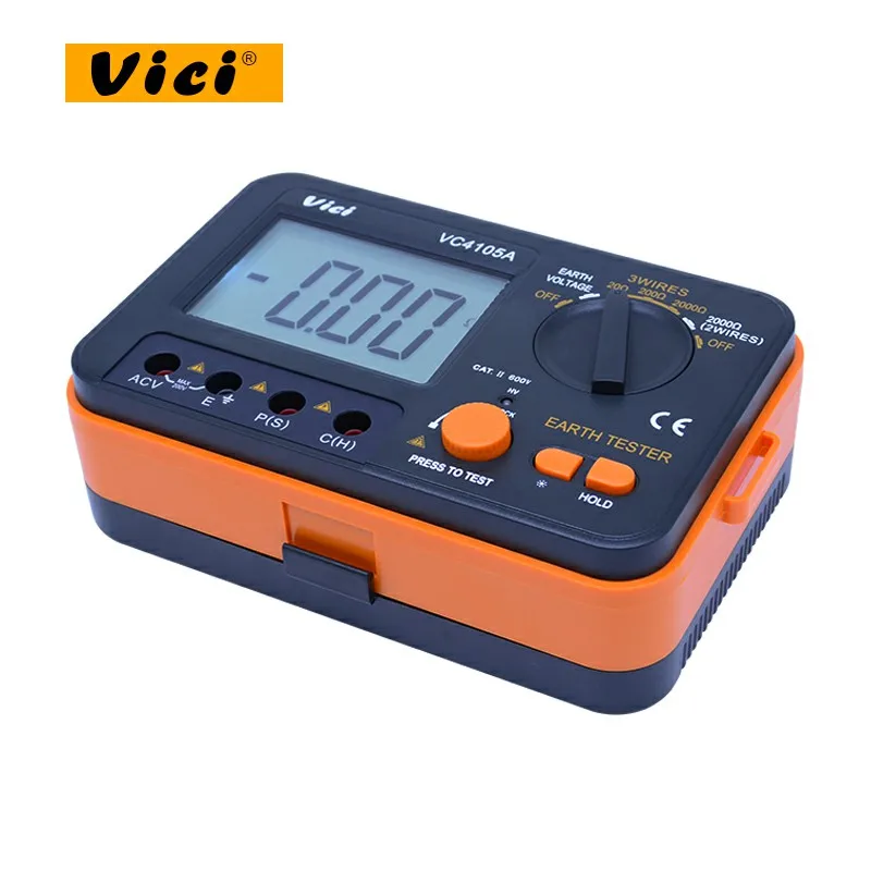 VICI VC4105A цифровой тестер сопротивления заземления заземление напряжение Ом мегомметром метр 0-200 в 0-ом ЖК-дисплей