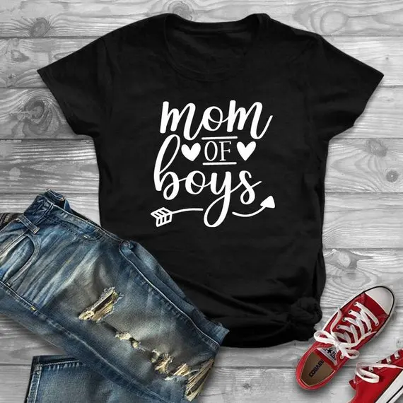 

Sugarbaby Mom Of Boys T shirt Boy Mom Mama Bear T shirt Shirts For Mom Mom Life Mothers Day t shirt High quality Tops Drop ship