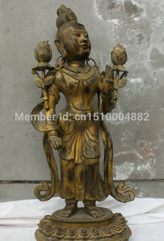 

shitou 0037 China Old Temple Tibetan Buddhism HandMade Bronze Maitreya Buddha statue