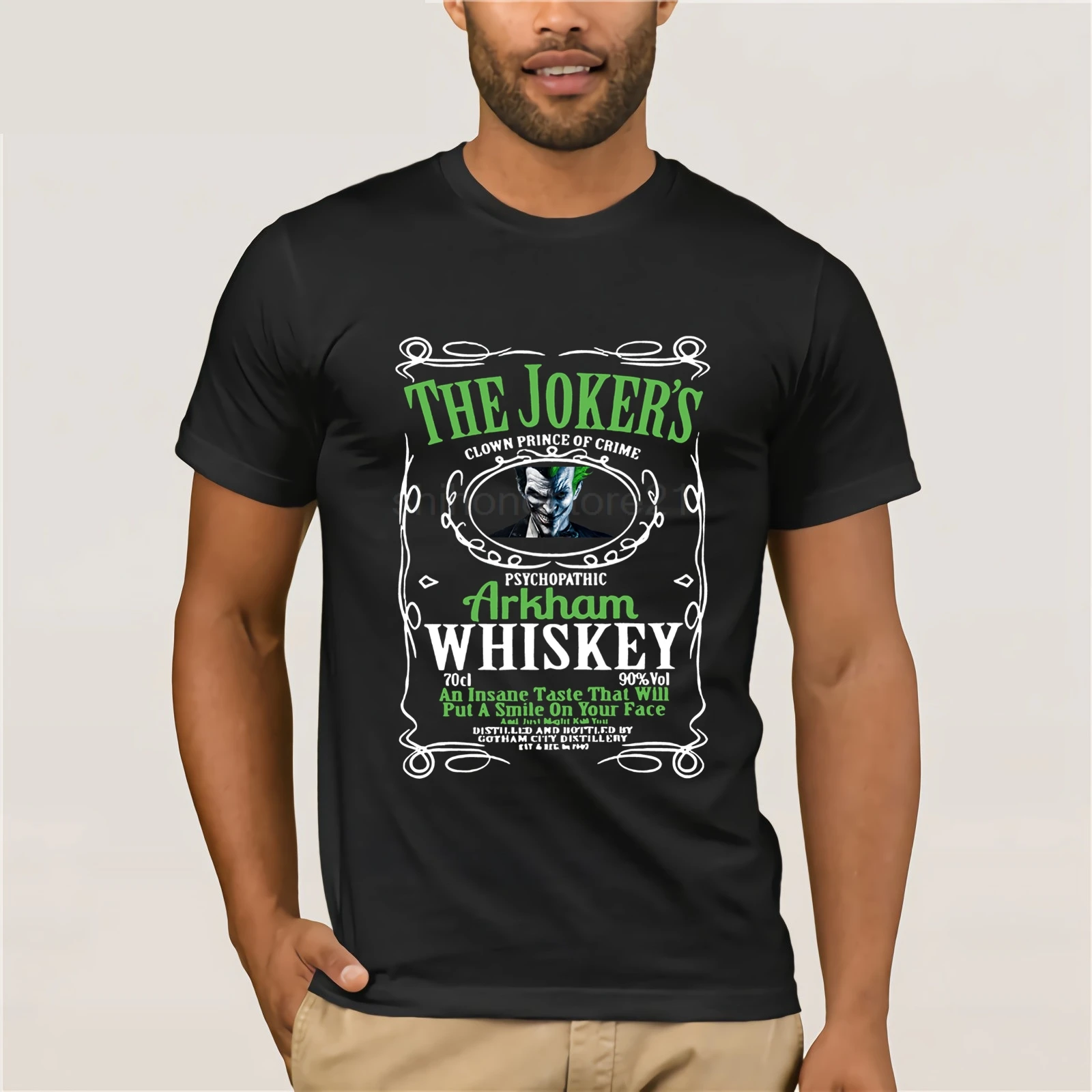 

Inspired By Batman Joker Character Mashup T Shirt Black Screen Printed Design summer style men tshirt new top tees