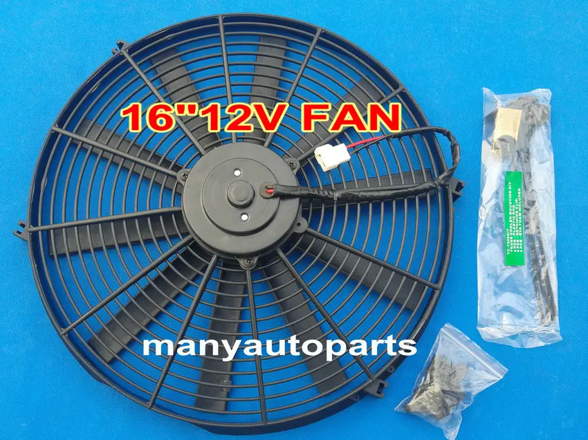 

16" 12V Slim Radiator Cooling Thermo Fan & Mounting kit universal electric fan