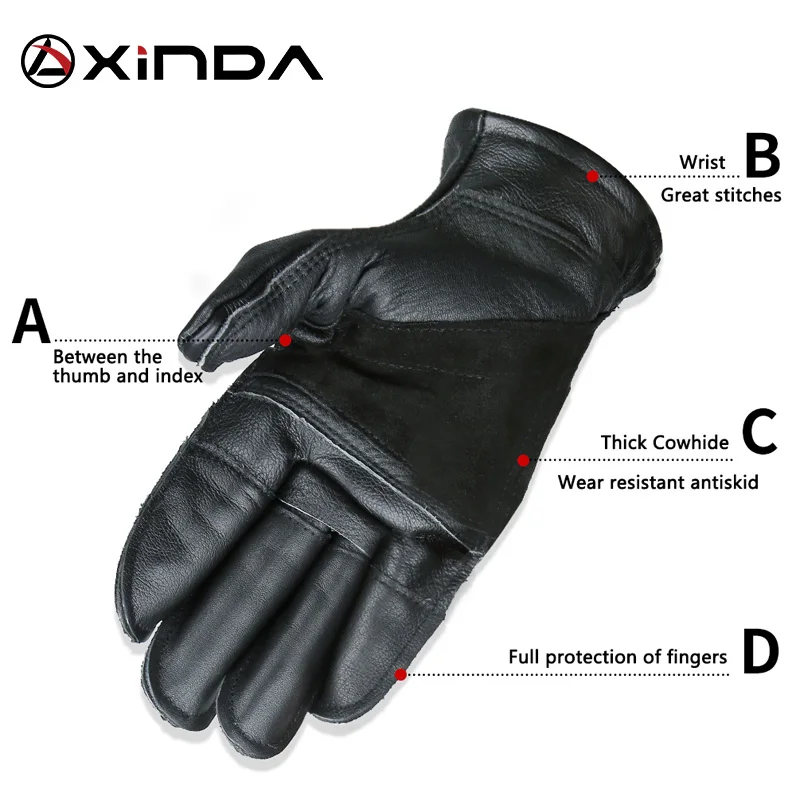 XINDA профессиональный спорт на открытом воздухе Полный палец воловья кожа перчатки скалолазание горные походы езда противоскользящие износостойкие перчатки