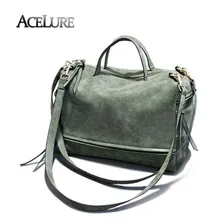 ACELURE Women pu leather handbags female vintage nubuck crossbody bags green tote bag bolsa ladies shoulder bags motorcycle bag