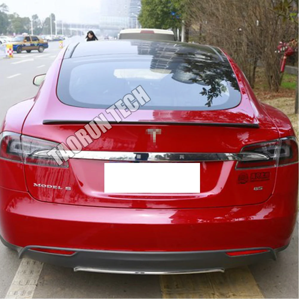 Модель S углеродного волокна задний спойлер багажника крыло для Tesla модель S Sendan 4 двери автомобиль стайлинг хвост губы крыло