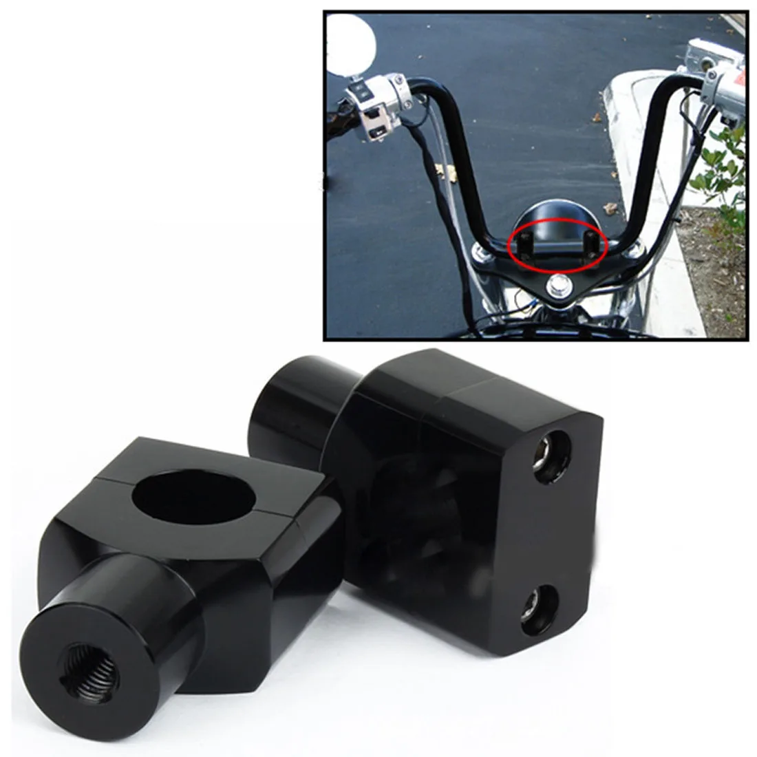

Dongzhen CNC Black Handle Bar Motorcycle handlebar Drag Handle Bar Clamp column plus handlebar code Fit For Harley Cruise
