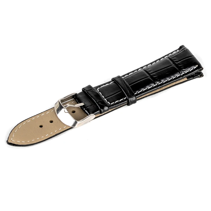 Black Brown Unisex Leather Watchband Steel Buckle Sport Wrist Watch Band Strap Belt Watch Accessories 18/20/22/24mm