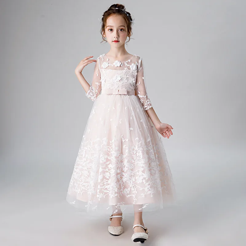 

Boutique Girl Princess Dress Moderator Evening Dress Piano Costume Girls Christmas Party Dress Elegant Kids Dresses for Girls