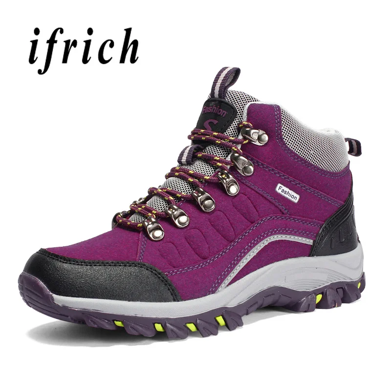 

Hiking Sneakers Womens Purple Roes Red Mountain Climbing Shoes Women Non-Slip Camping Shoes Girls Wearable Outdoor Shoes Ladies
