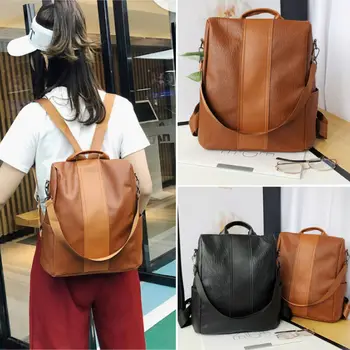 

Women's PU Leather Satchel Shoulder Backpack School Rucksack Bags Travel Lot