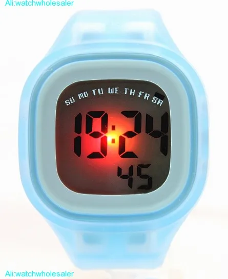 Хронограф Подсветка Черный Ободок силиконовый серый ремешок унисекс цифровые часы DW358C