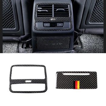 

For Audi A4 B9 A4L 2017 2018 Carbon Fiber Car Rear Air Condition Air Outlet Panel Cover Trim