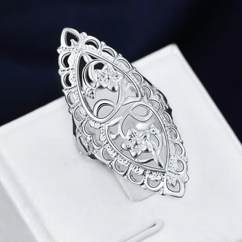 

wholesale price for women girl Retro hollow ring Lovely Wedding party silver color ring Cute noble fashion classic Jewelry R698