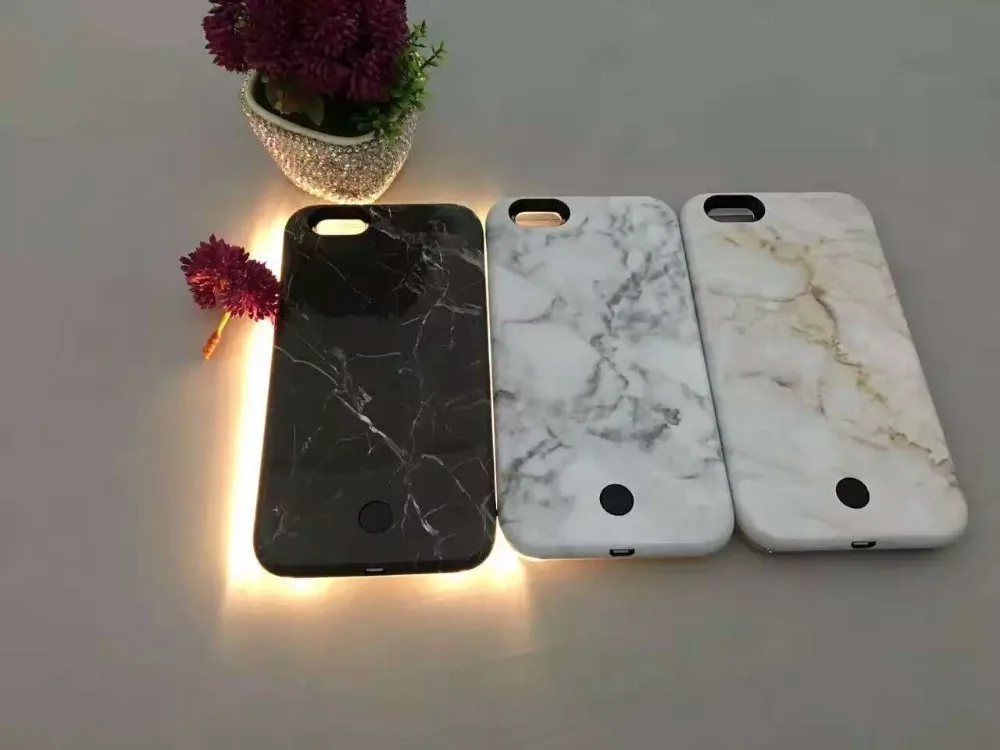 For iphone 6 6s Pokemon Marble LED Light Selfie Phone Case