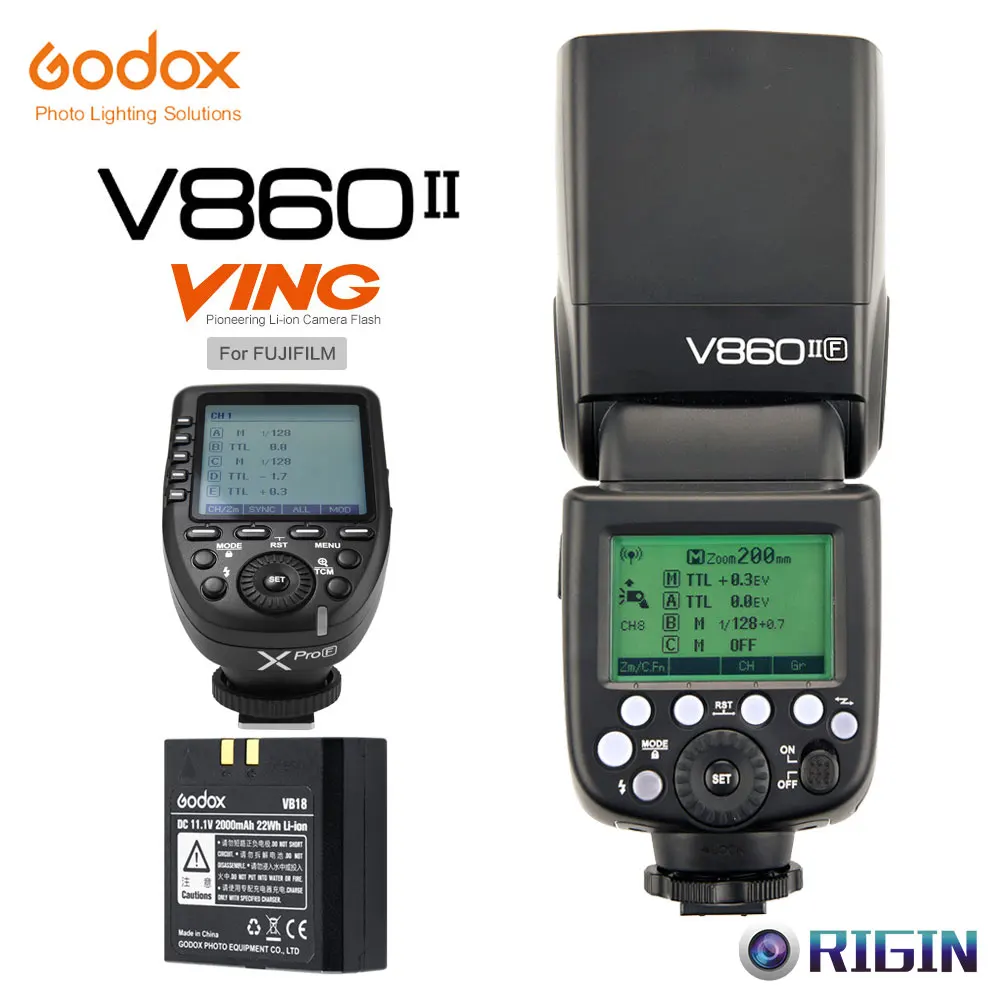 Godox V860II-F E-TTL HSS 1//8000s 2.4G GN60 Li-ion Battery Camera Flash Speedlite for Fujifilm Camera X-Pro2 X-T20 X-T1 X-T2 X-Pro1 X100F