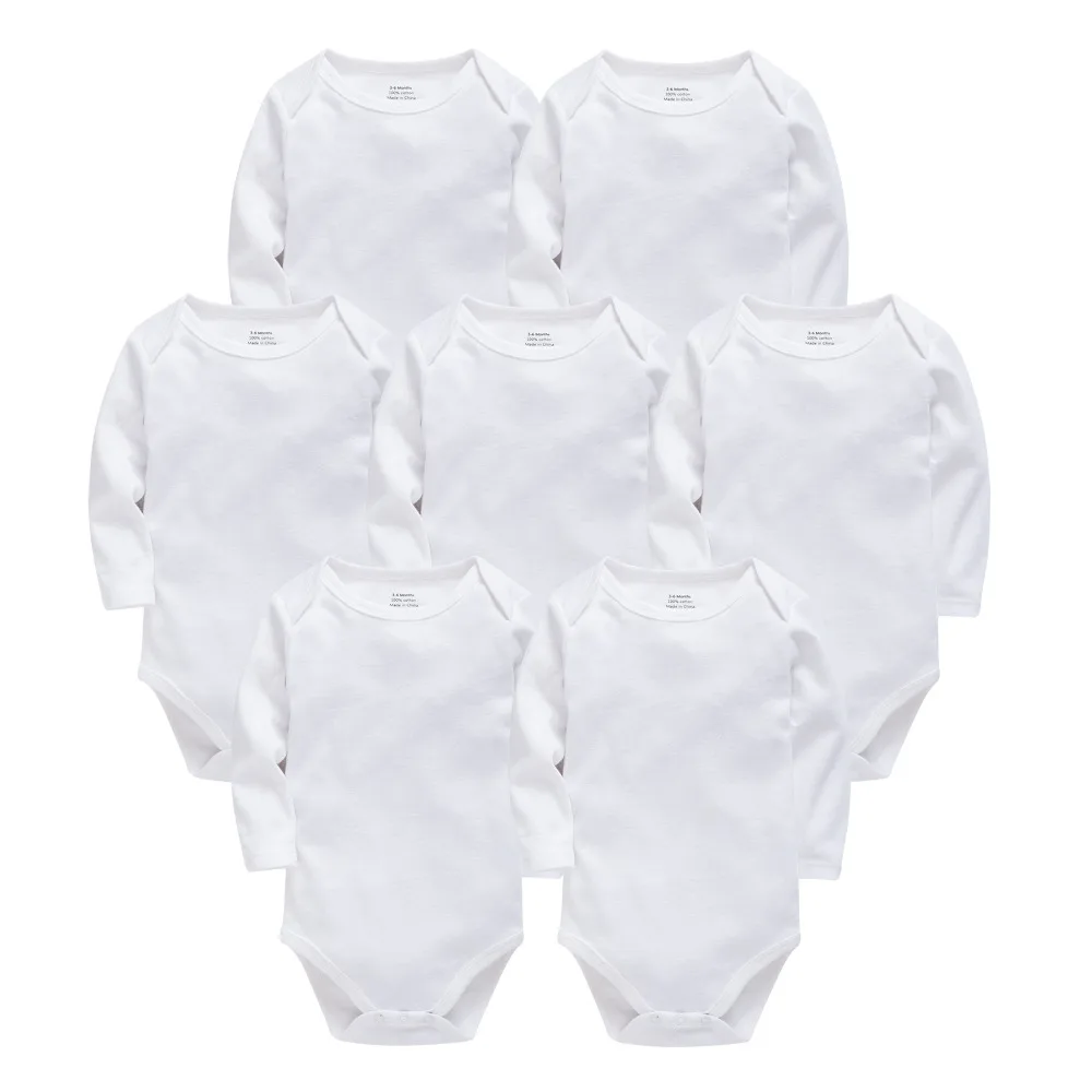 Детское хлопковое трико для новорожденных мальчиков и девочек, с длинными рукавами, для 0-24 месяцев, белое боди, Bebes Blanco Roupa Menina, однотонный детский джемпер