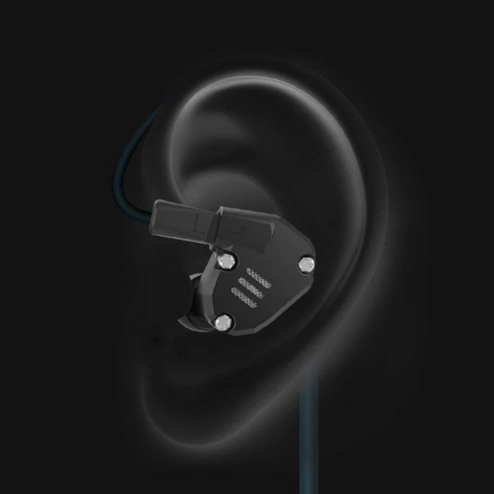 Плотным верхним ворсом KZ ZS6 четыре излучателя стерео наушники вкладыши 2DD+ 2BA 2-контактный металлический корпус наушников Шум шумоподавления Отсоединяемый кабель монитора, Hi-Fi, D