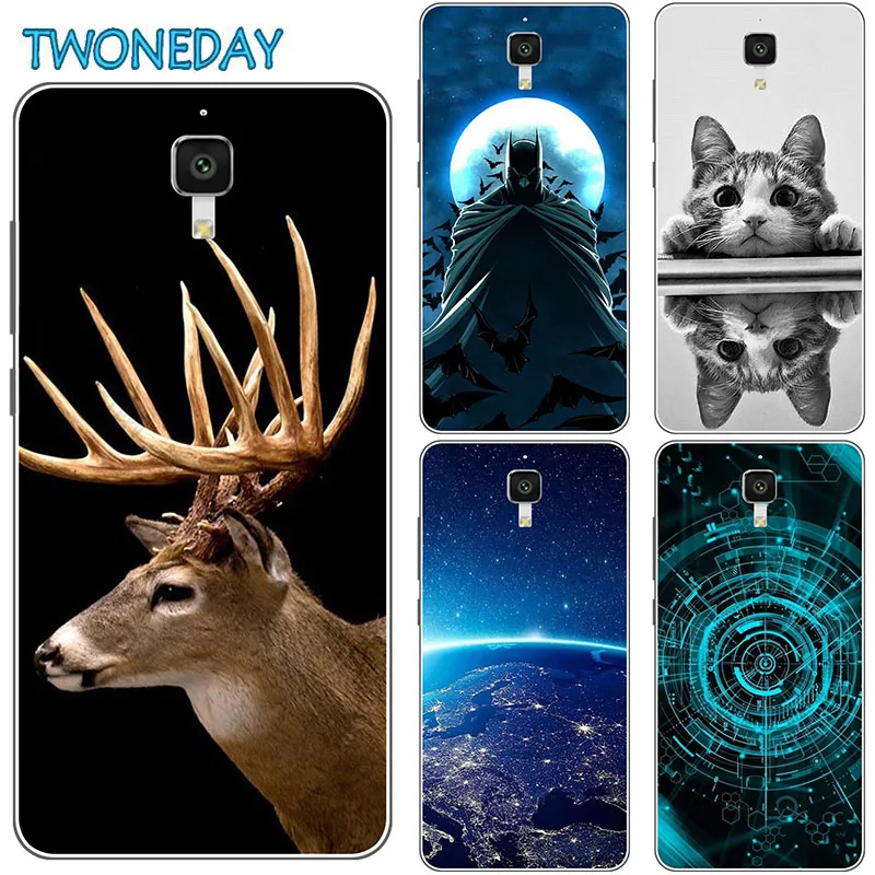 

Elk Case Frozen Phone Cover For Xiaomi Mi4 M4 Mi 4 Mi 4W 5.0" Coque Cute Cat Flower Back Case For Xiaomi Mi4 Capa Shell