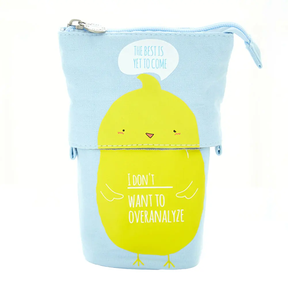 Yellow Chicken Милый держатель для девочек и мальчиков, Подарочная коробка для ручек на молнии, школьный многофункциональный выдвижной чехол для карандашей - Цвет: Yellow Chicken