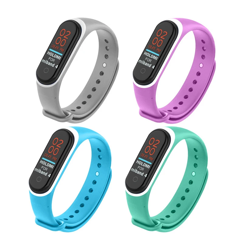 Multi Color Soft Silicone Smart Bracelet Strap for Mi Band 4 Strap Wristband Replacement Accessories for Xiaomi