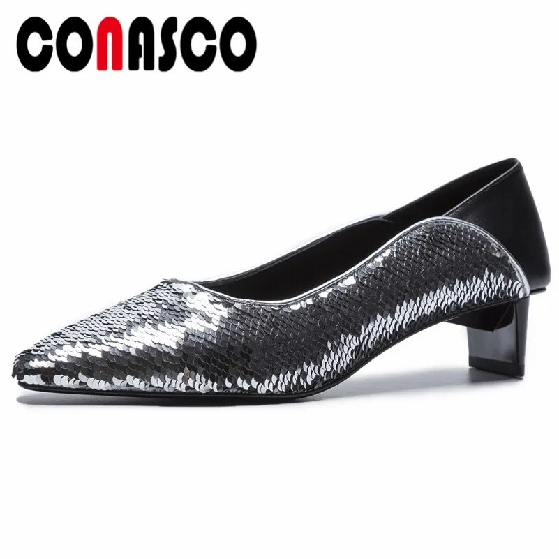 Новые женские блестящие туфли CONASCO для вечеринки и свадьбы на высоком каблуке